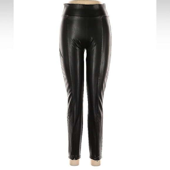 Abercrombie & Fitch Vegan Leather Front Zip Ankle Legging Pant